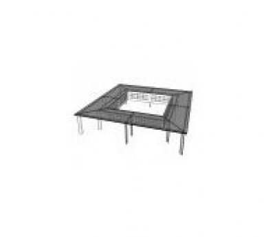 Конференц-стол квадратный с защитной панелью 400х400