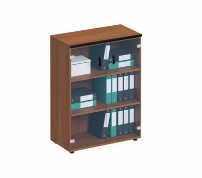 Шкаф для документов средний со стеклянными прозрачными дверями ДР 969 ОФ