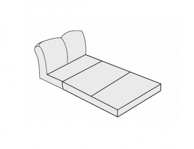 2-х местная диван-кроватная секция без подлокотников