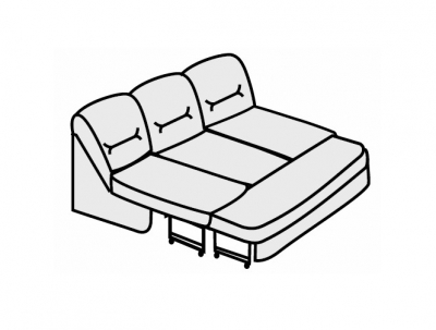 3-х местная диван-кроватная секция без подлокотников