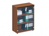 Шкаф для документов средний со стеклянными прозрачными дверями