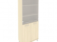 Шкаф высокий широкий (2 низкие двери ЛДСП, 2 средние двери стекло) KST-1.2