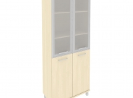 Шкаф высокий широкий (2 низкие двери ЛДСП, 2 средние двери стекло в раме) KST-1.2R