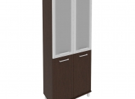 Шкаф высокий широкий (2 низкие двери ЛДСП, 2 средние двери стекло в раме) KST-1.2R