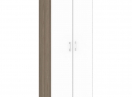 Шкаф высокий широкий (2 высоких фасада стекло лакобель белое/черное в раме)