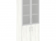 Шкаф высокий широкий (2 низких фасада ЛДСП + 2 средних фасада стекло в раме) LT-ST 1.2R