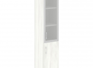 Шкаф высокий узкий лев/прав (1 низкий фасад ЛДСП + 1 средний фасад стекло в раме) LT-SU 1.2R