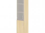 Шкаф высокий узкий лев/прав (1 низкий фасад ЛДСП + 1 средний фасад стекло) LT-SU 1.2 L/R