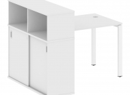 Стол письменный на П-образном м/к с опорным шкафом-купе БП.РС-СШК-3.1