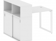 Стол письменный на О-образном м/к с опорным шкафом-купе БО.РС-СШК-3.1
