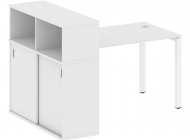 Стол письменный на П-образном м/к с опорным шкафом-купе БП.РС-СШК-3.2