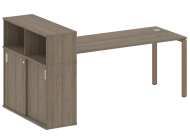 Стол письменный на П-образном м/к с опорным шкафом-купе БП.РС-СШК-3.5