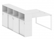 Стол письменный на О-образном м/к с опорным шкафом-купе БО.РС-СШК-4.4