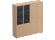 Шкаф комбинированный высокий (стекло + одежда) МЕ 358