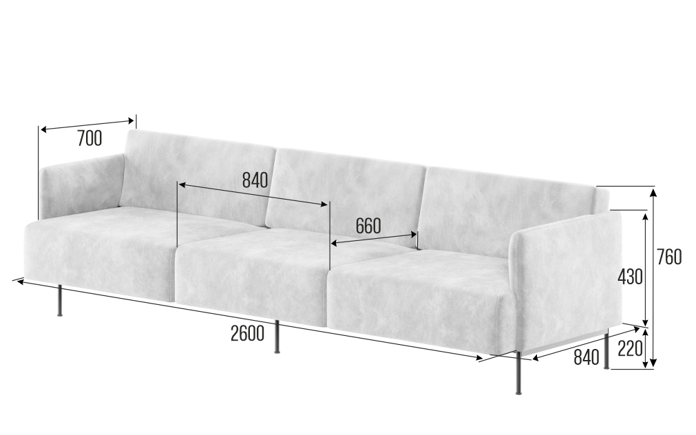 Диван трехместный STENLY STN-3