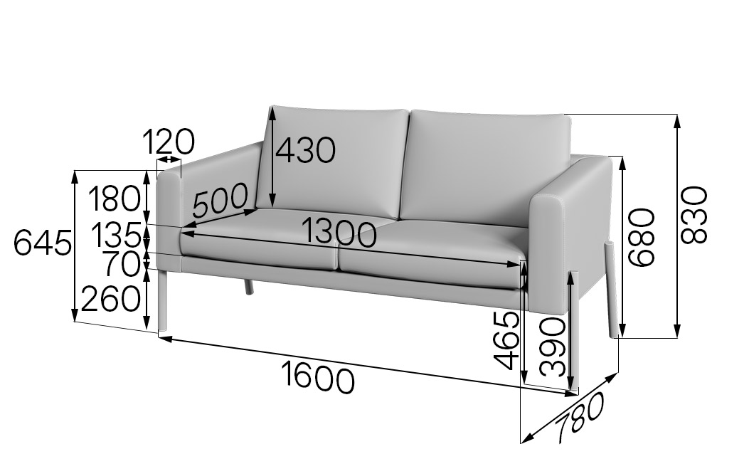 Диван двухместный Талер TL2-2