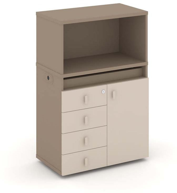 Тумба одиночная + низкая надставка ESTETICA ES.NB.1N-2