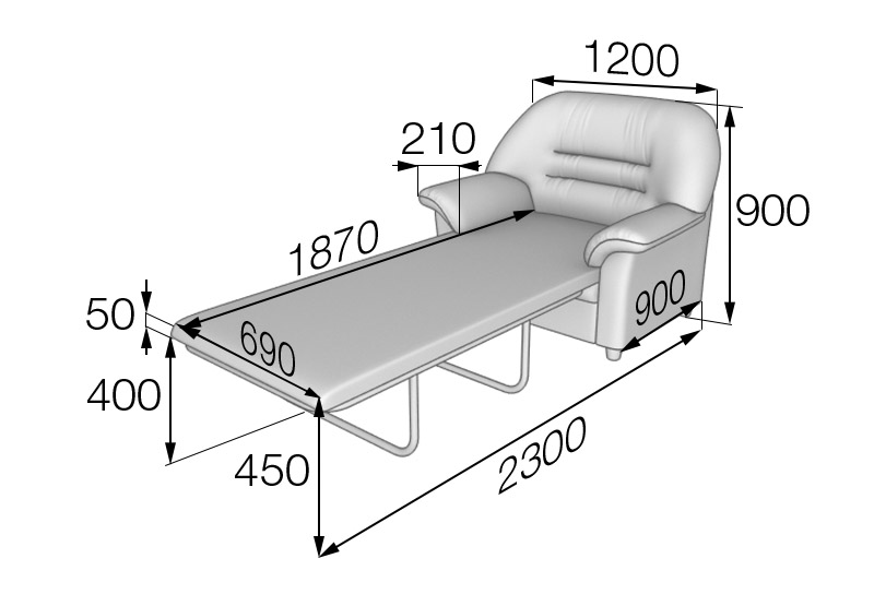 Кресло раскладное Премьер P1-r