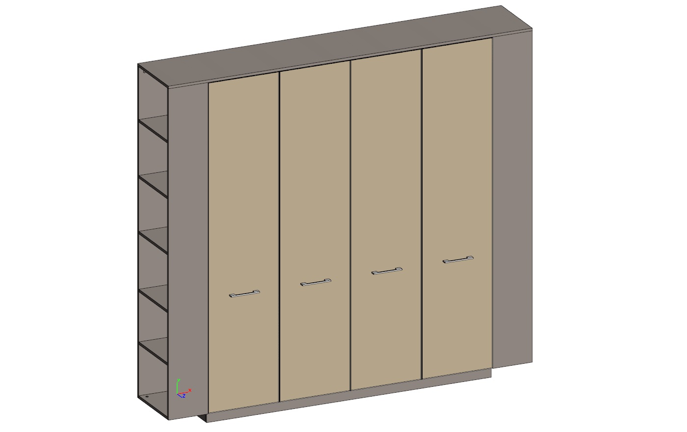 Двойной шкаф с боковыми стеллажами GENESIS JNS938