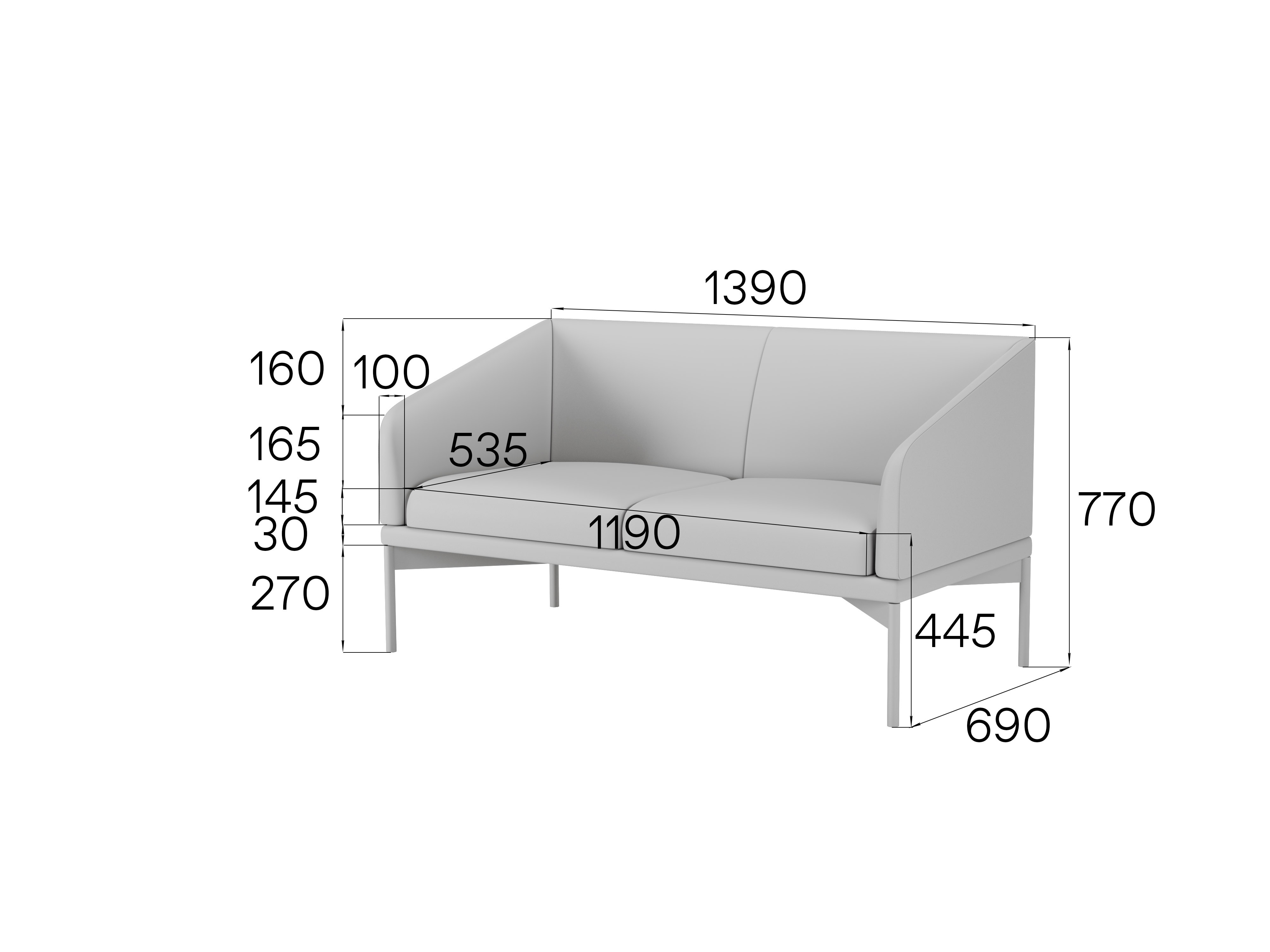 Диван двухместный Дрим Dr2-2