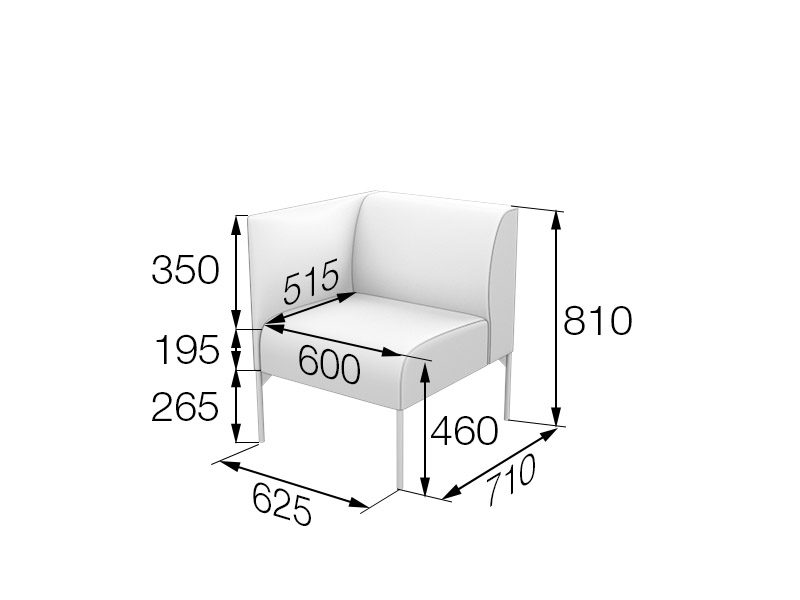 Секция 1-местная правая Бридж Brd1R
