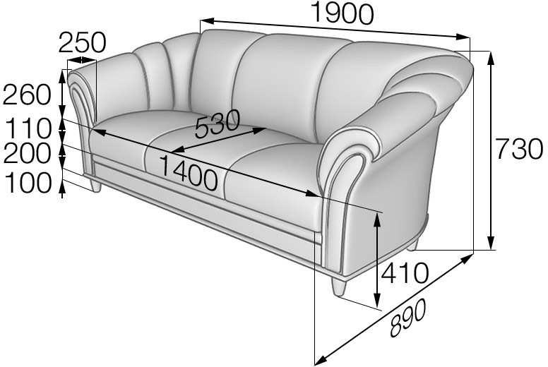 Диван трехместный Нео N3