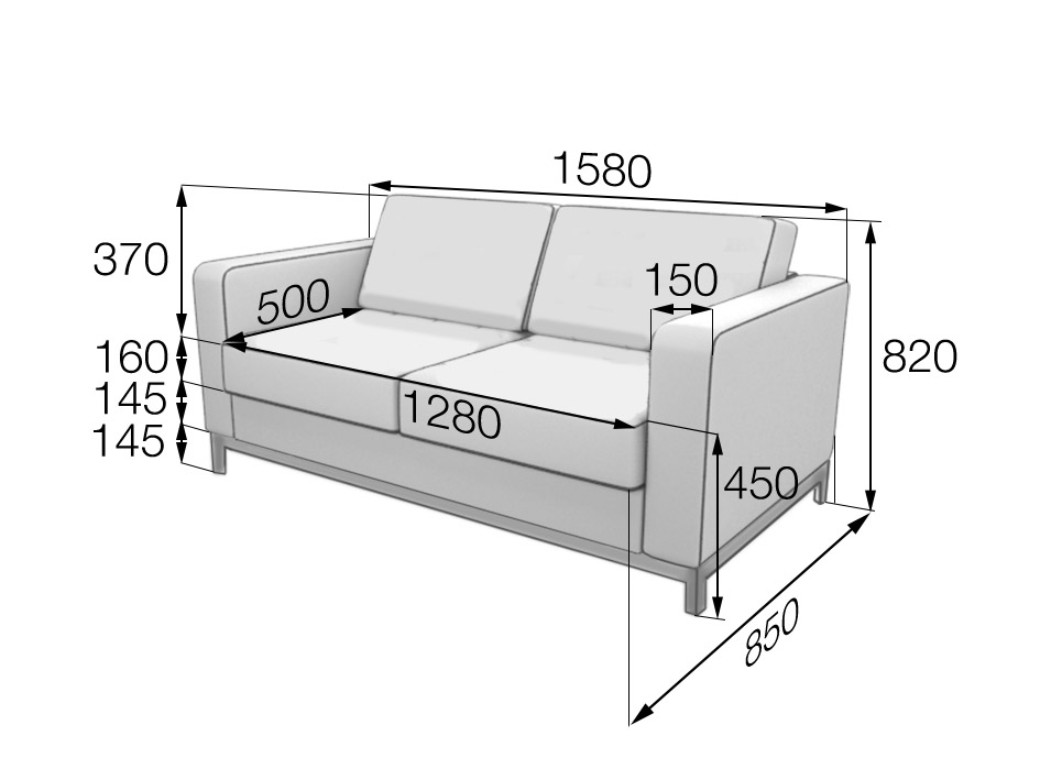 Диван двухместный Руум Ru2-2