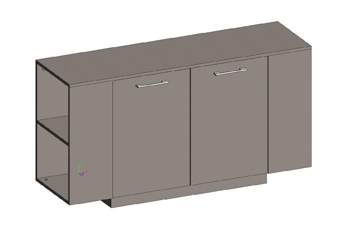 Шкаф низкий с боковыми стеллажами GENESIS JNS922