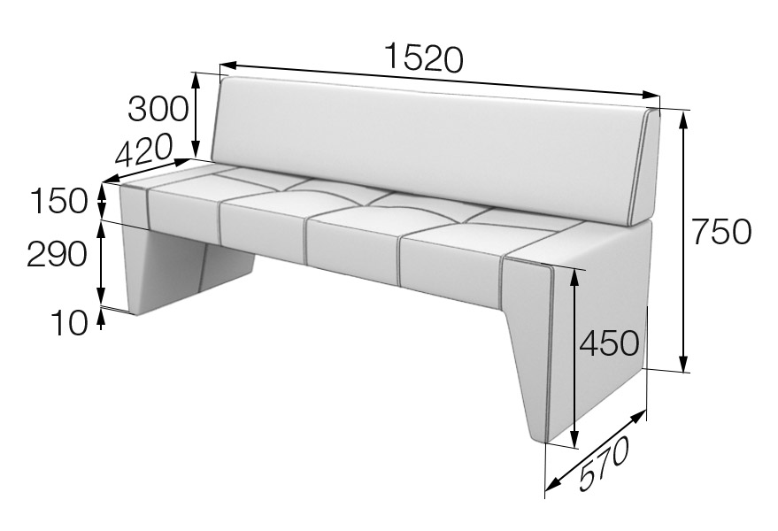 Диван трехместный Кит Kit3