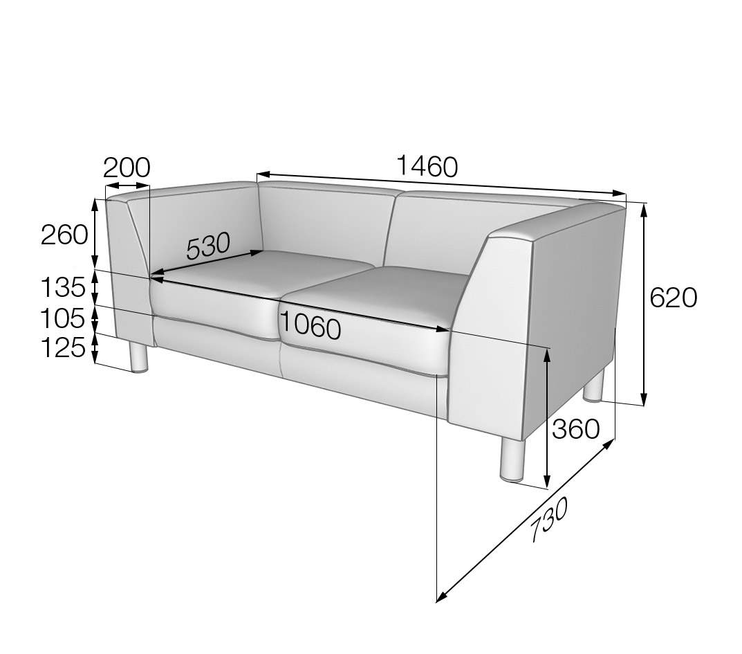 Диван двухместный Эволюшн EVO2-2