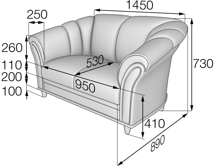 Диван двухместный Нео N2