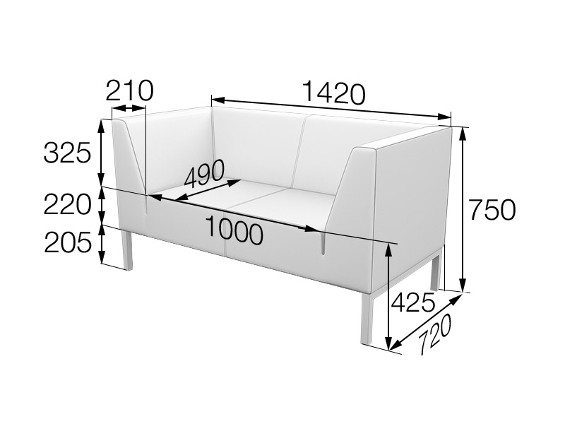 Диван двухместный Райт Rt2