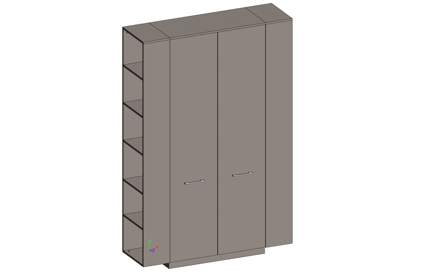 Гардероб с боковыми стеллажами GENESIS JNS933