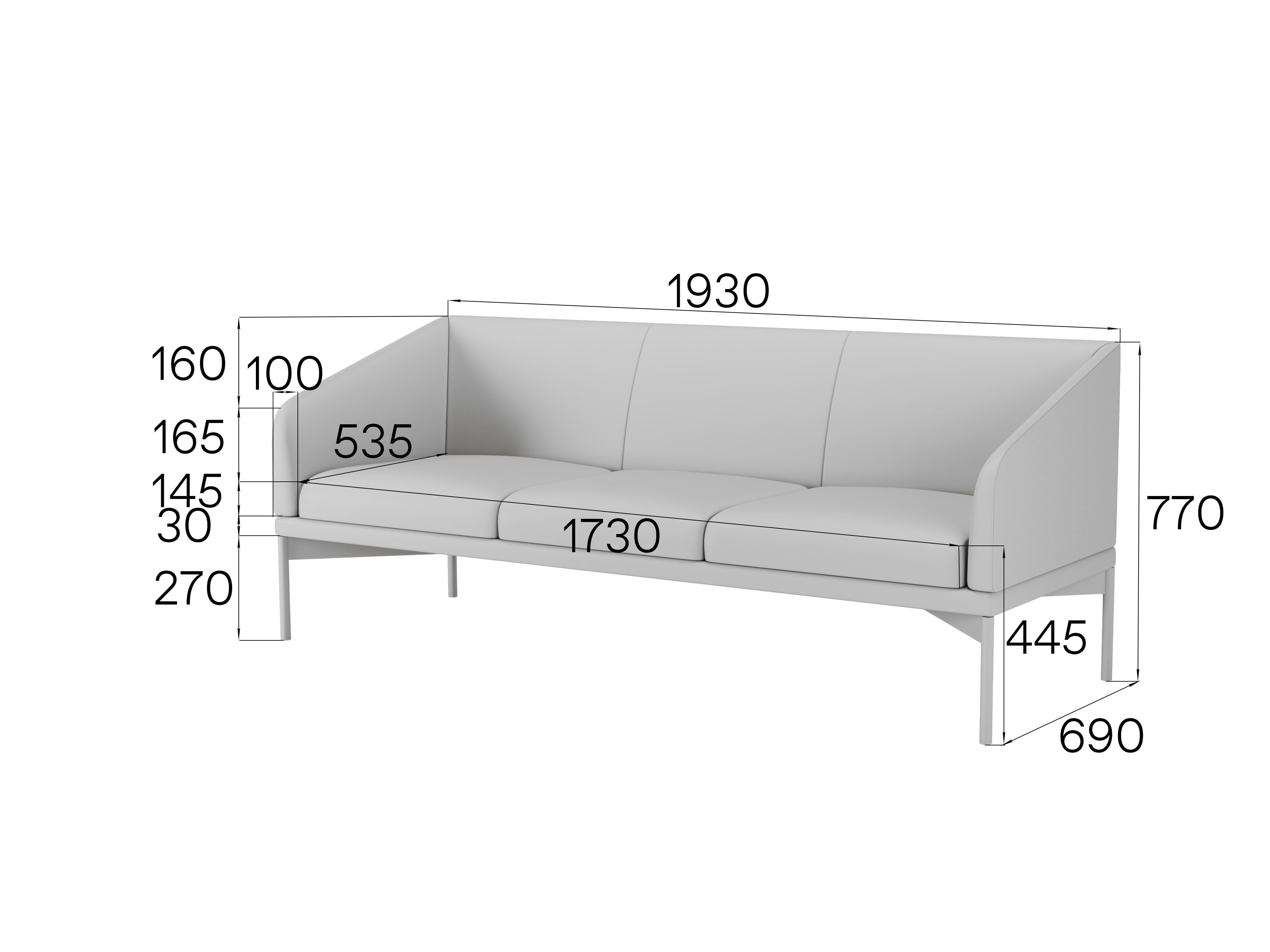 Диван трехместный Дрим Dr3-2