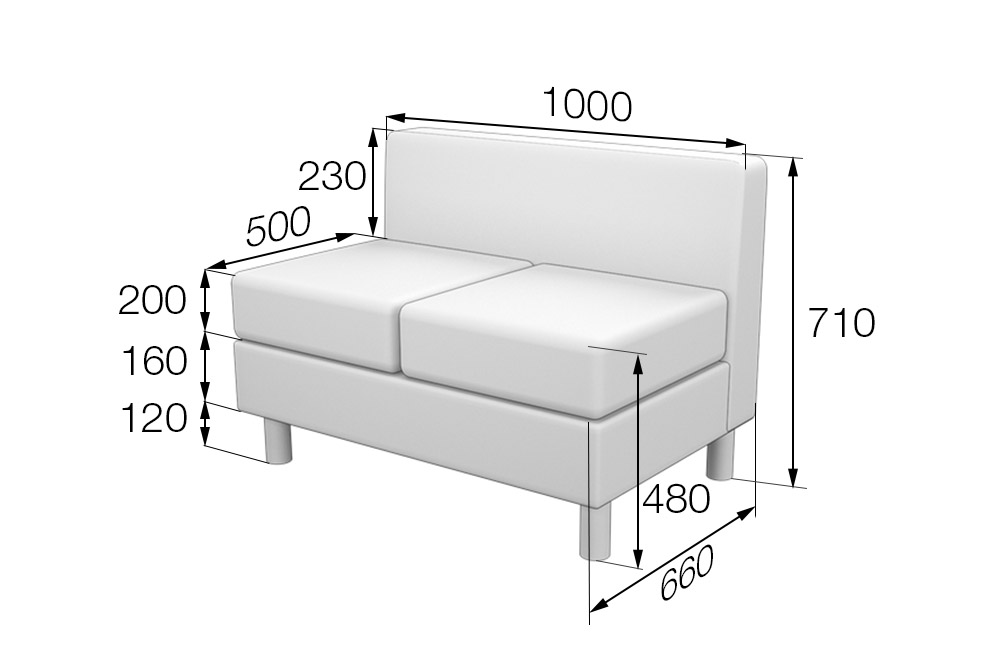 Секция 2-местная Домино Dm2