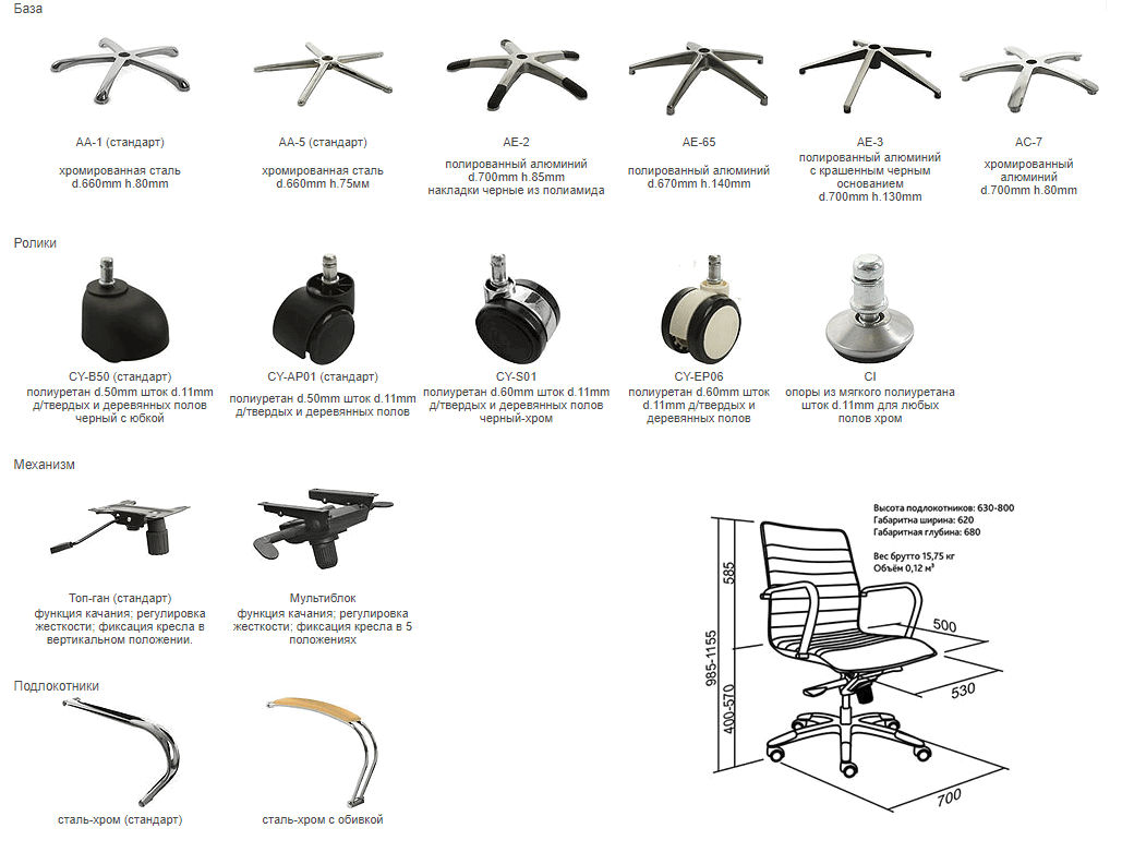 Кресло для персонала Aim Co кожа