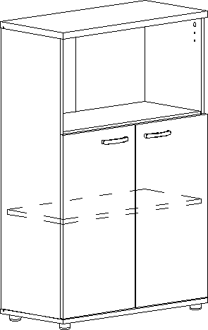 Шкаф средний полузакрытый А4 9363