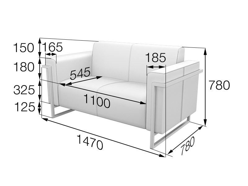 Диван двухместный Дакар Dk2
