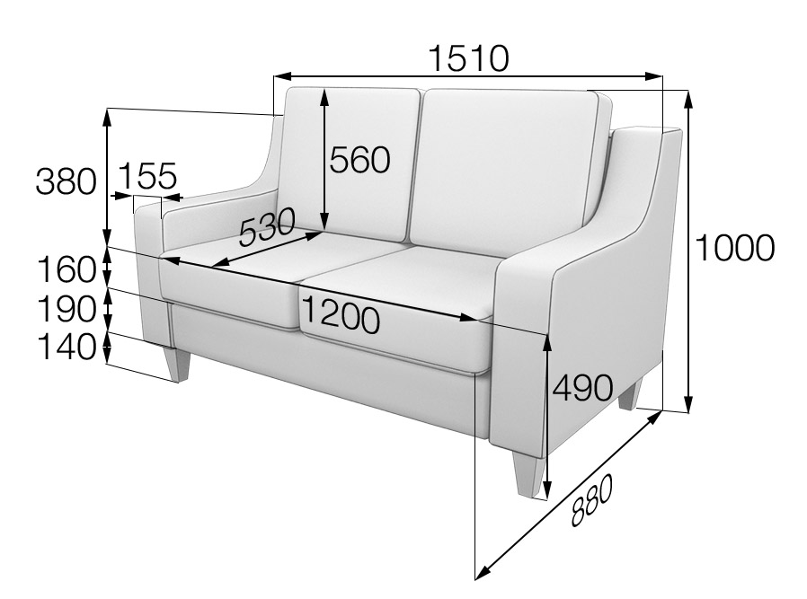 Диван двухместный Ричмонд R2