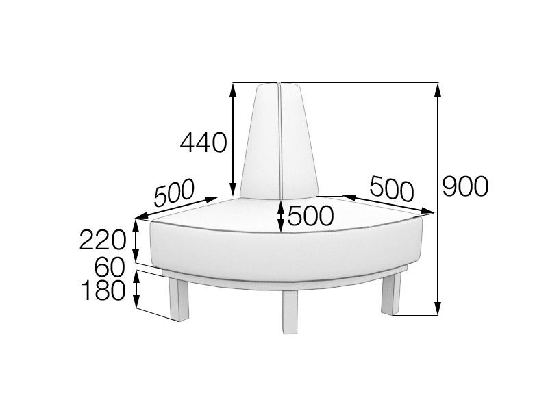 Секция угловая внешняя Холл Hol-CV