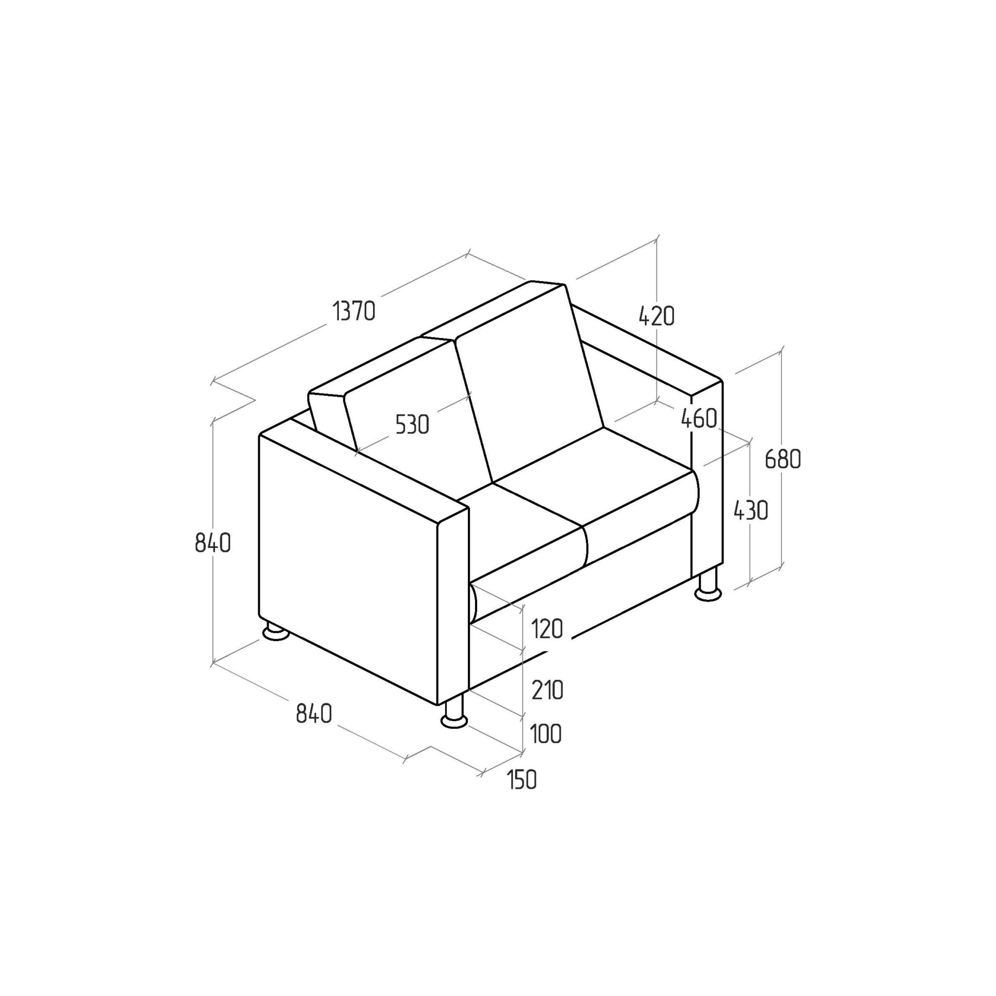 Диван двухместный Felix EV-FL.02