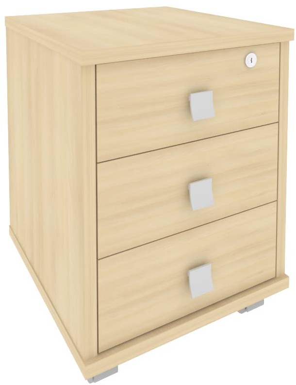 Тумба подкатная (3 ящика, с замком) Л.ТМ-3F