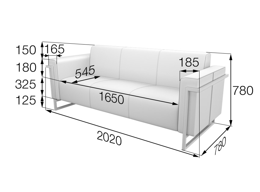Диван трехместный Дакар Dk3