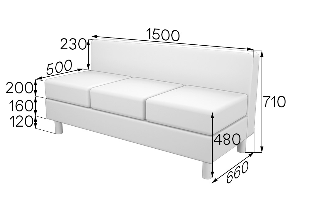 Секция 3-местная Домино Dm3