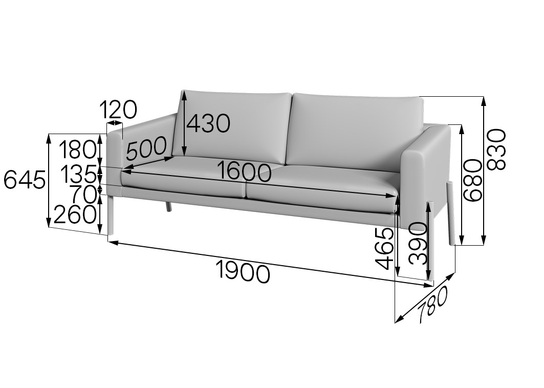 Диван трехместный Талер TL3-2