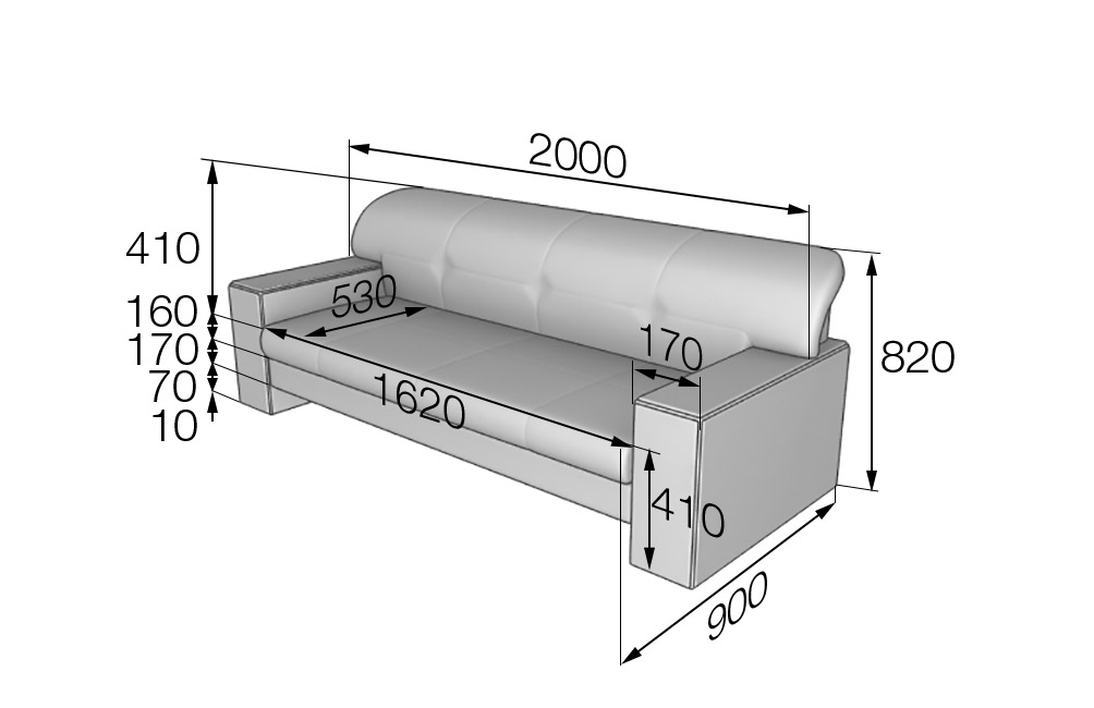 Диван трехместный Боссо B3