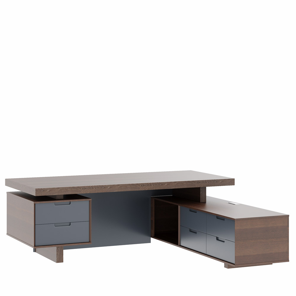 Стол письменный с тумбами, малая слева CON362106