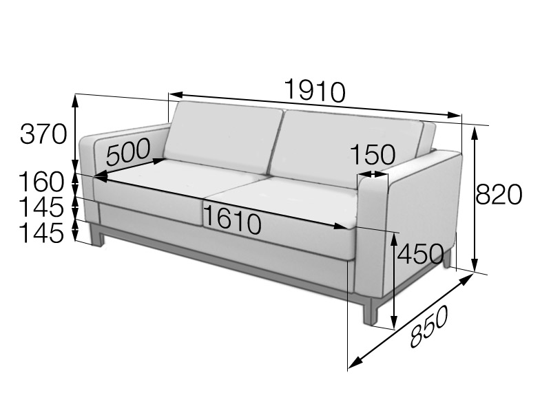Диван трехместный Руум Ru3M