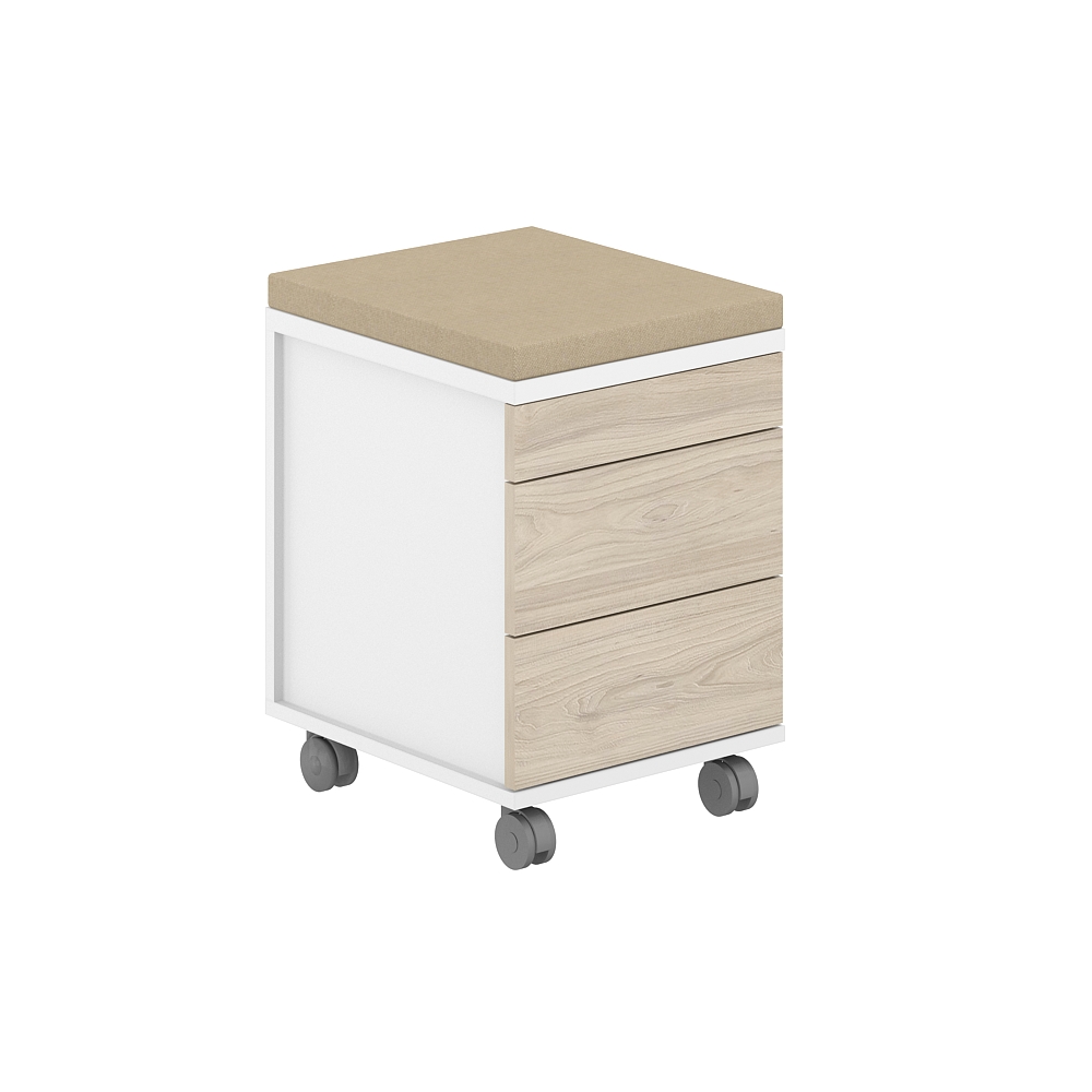 Тумба мобильная 2 ящика Allegro AG.274.WH.WH