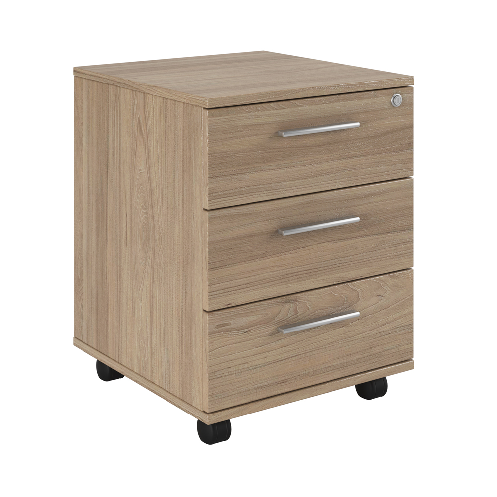 Тумба подкатная с 3 ящиками, древесный AST339303